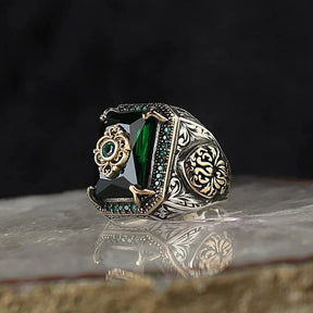 Retro Handmade Turkish Signet Ring for Men