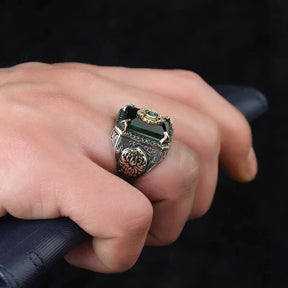 Retro Handmade Turkish Signet Ring for Men