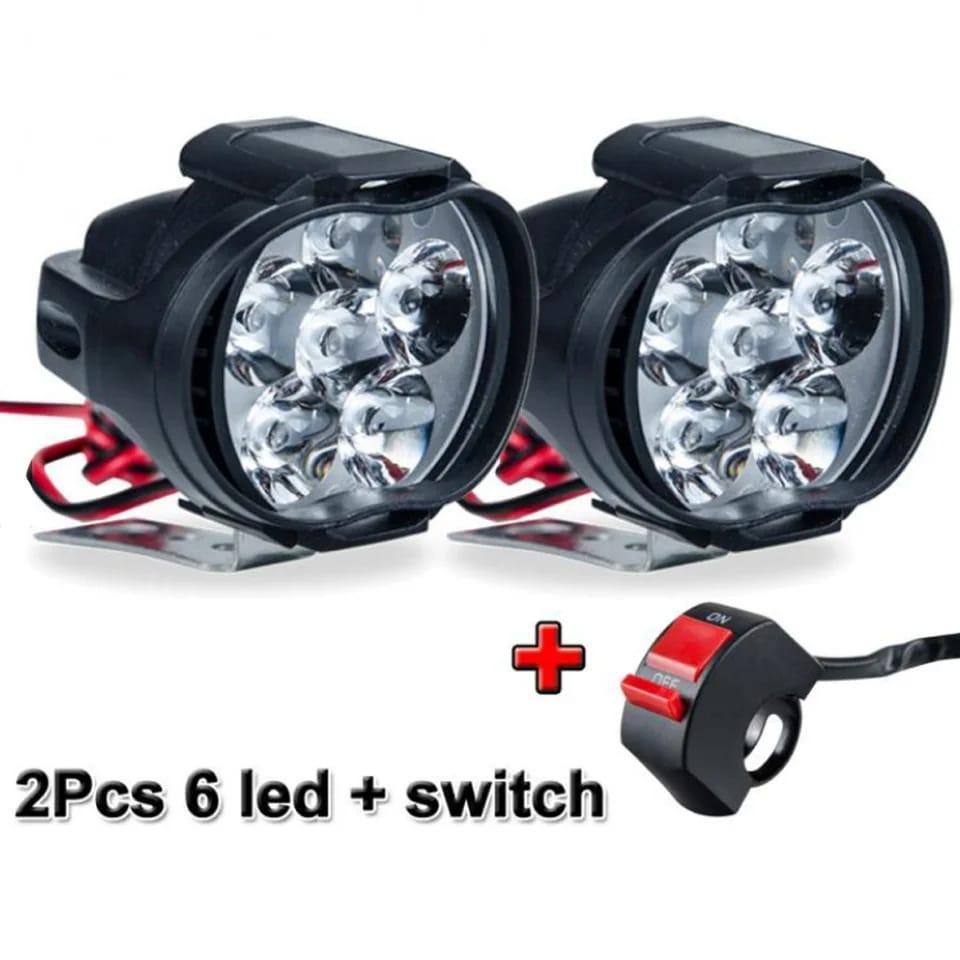 2Pcs Motorcycle Headlight Plus Switch Button