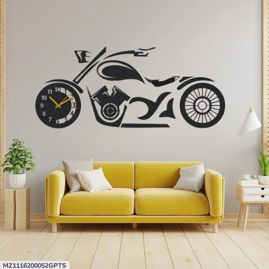 Motorbike Design Wall Clock With Backlight