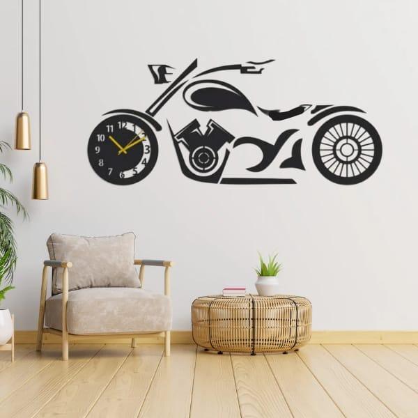 Motorbike Design Wall Clock With Backlight