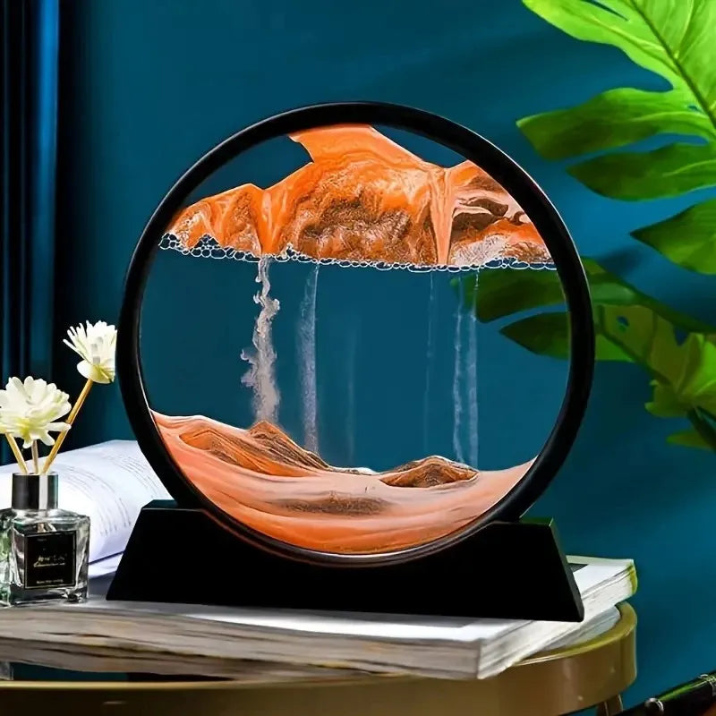 3D Moving Sand Art Picture Round Glass Deep Sea Sandscape