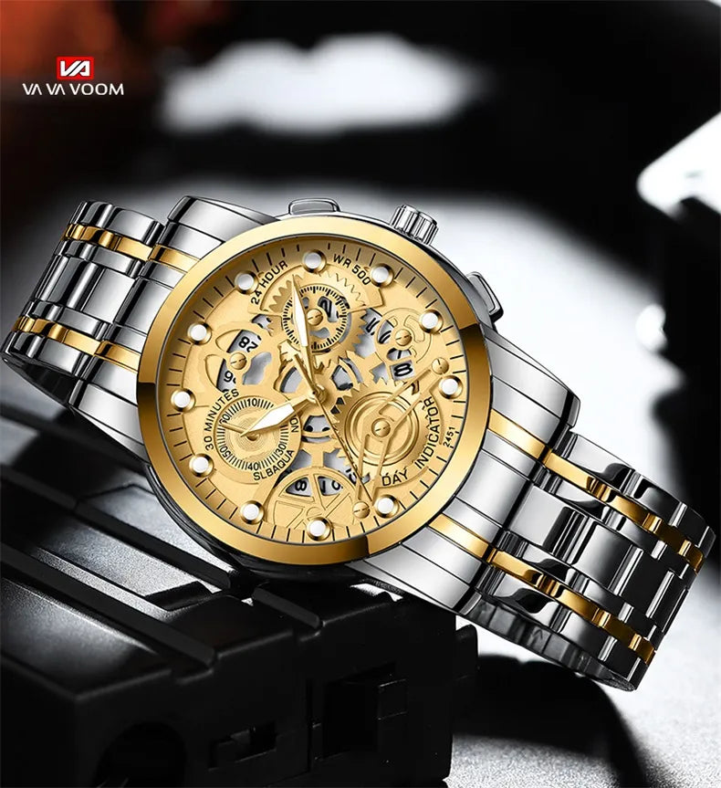 Men's Business Watch Skeleton Design Fashion