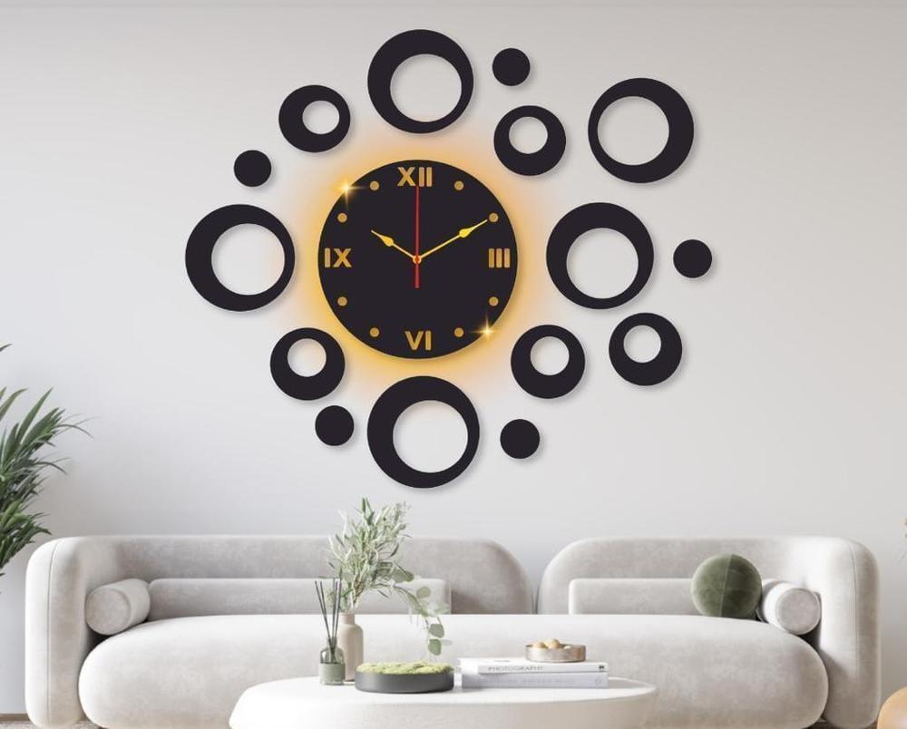 Analogue Wood Wall Clock With Light