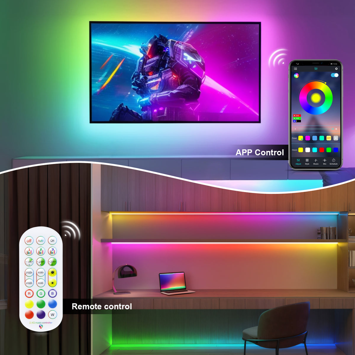 Waterproof LED TV Light With Bluetooth APP and Remote Control