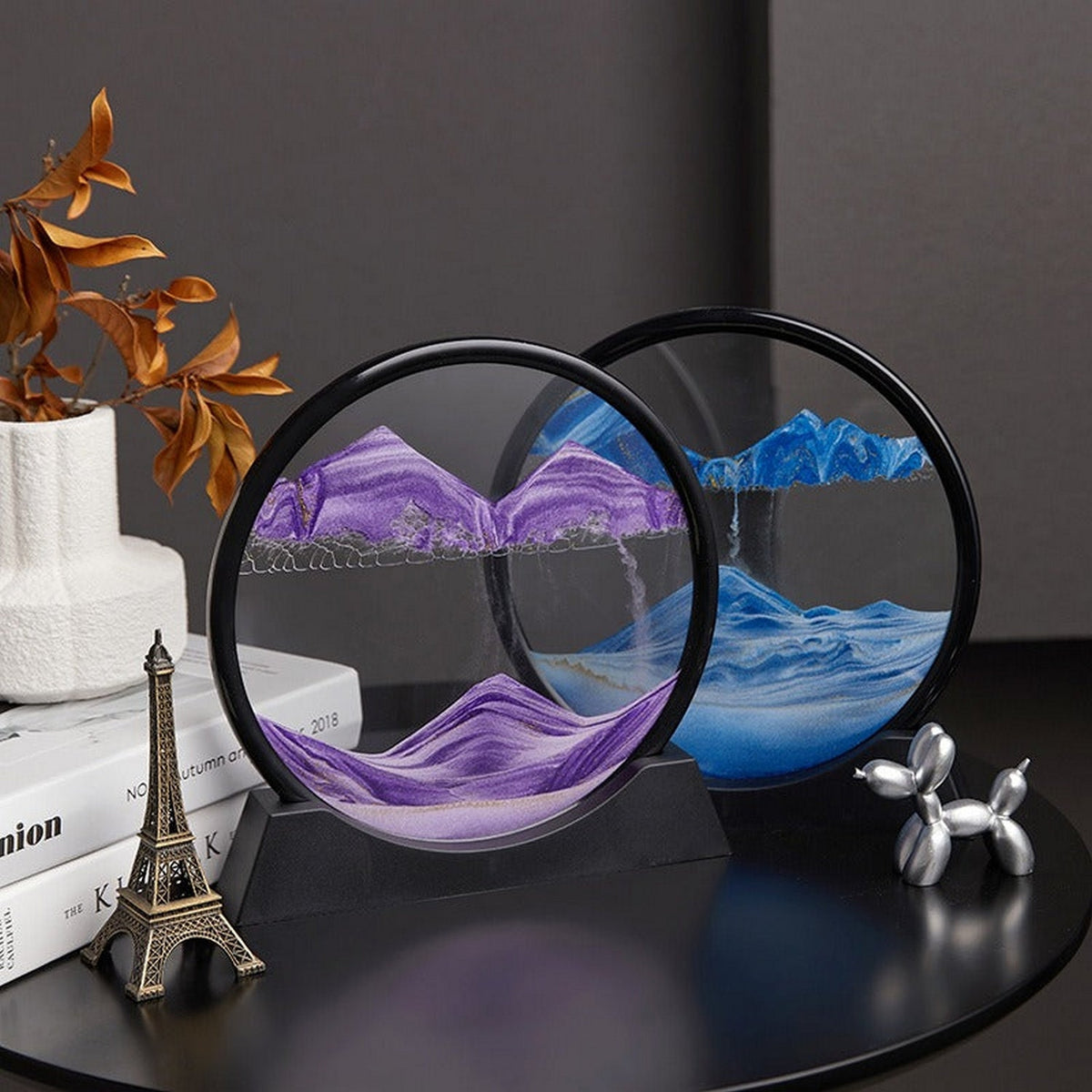 3D Moving Sand Art Picture Round Glass Deep Sea Sandscape